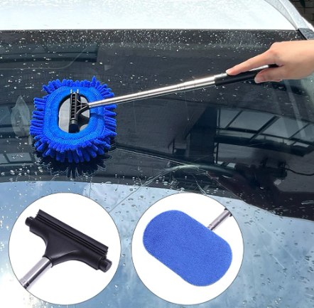 Kit De Cepillo Limpiador De Ventanas De Coche, Herramienta De Limpieza De  Parabrisas, Limpiaparabrisas Aislado De Cristal Para El Interior Del Coche  Con Mango Largo, Accesorios Para El Coche