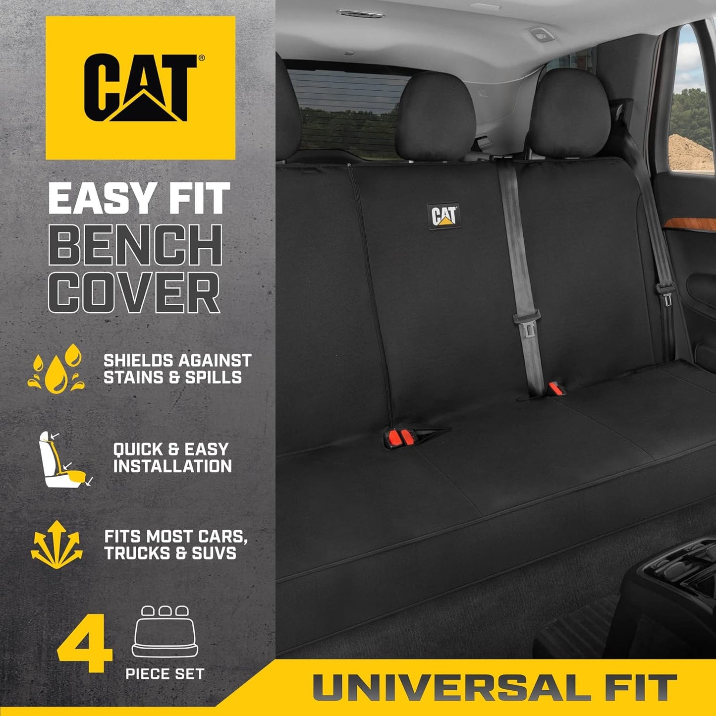 Protector de Asiento 58 "X 63" extraible, impermeable negro XL