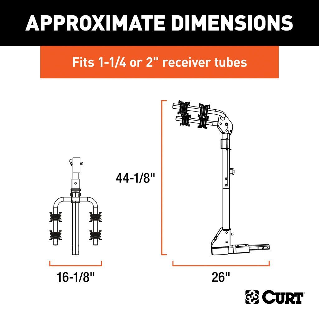 Soporte extendible para bicicletas - (2 BIicicletas, Vástago de 1-1 / 4 "O 2")