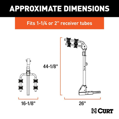 Soporte extendible para bicicletas - (2 BIicicletas, Vástago de 1-1 / 4 "O 2")