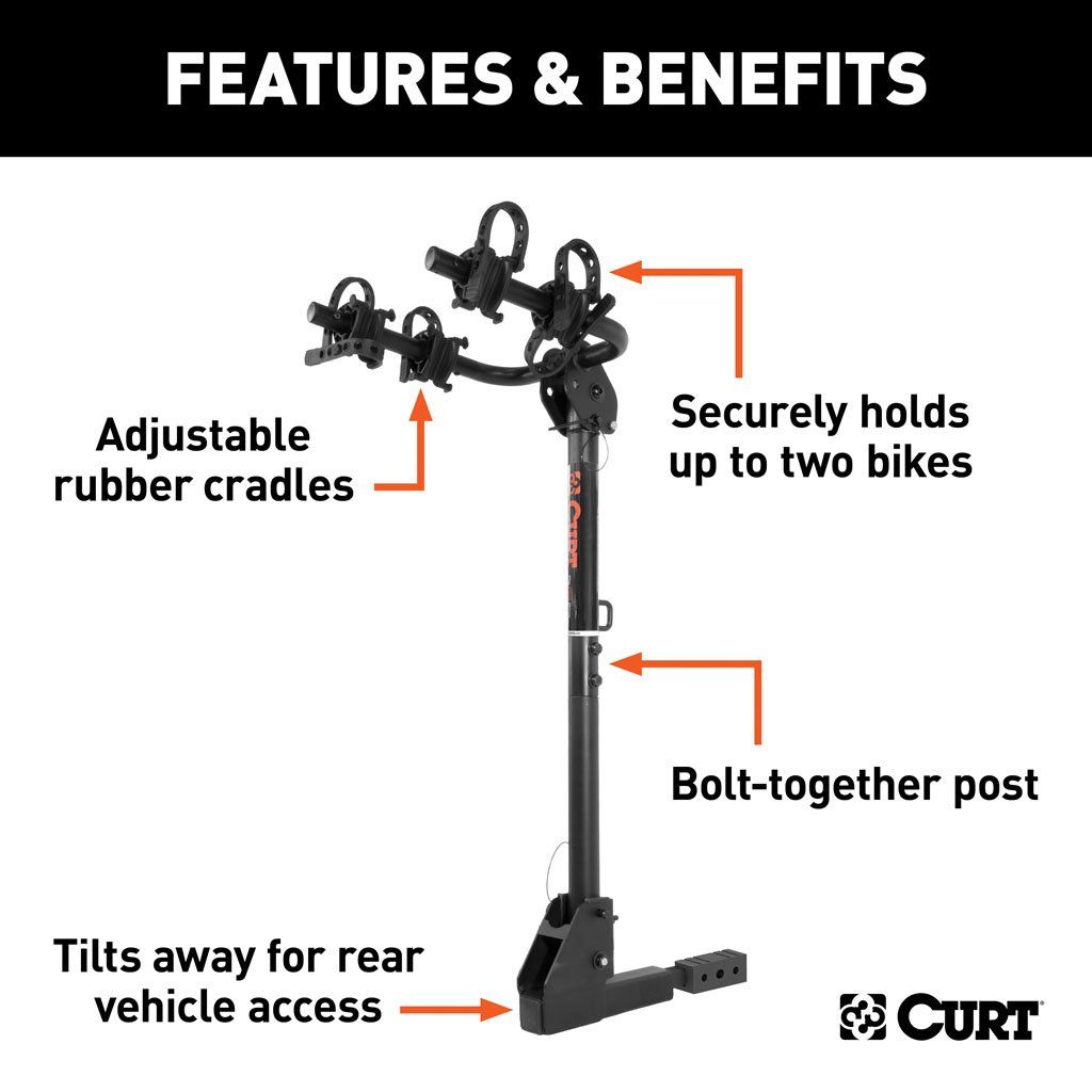 Soporte extendible para bicicletas - (2 BIicicletas, Vástago de 1-1 / 4 "O 2")