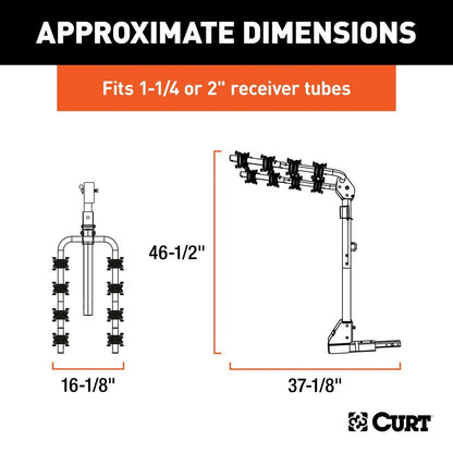 Soporte extendible para bicicletas  - (2 O 4 Bicicletas, Vástago de 1-1 / 4 "O 2")